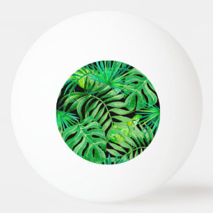 Tropical Watercolor Leaves: Seamless Elegance. Ping Pong Ball