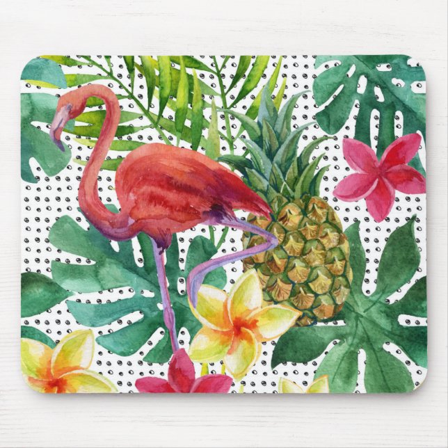 Tropical Watercolor Mouse Pad (Front)