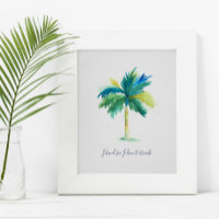 Tropical Watercolor Palm Tree Motivational