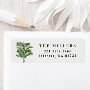 Tropical Watercolor Palm Tree Return Address Return Address Label