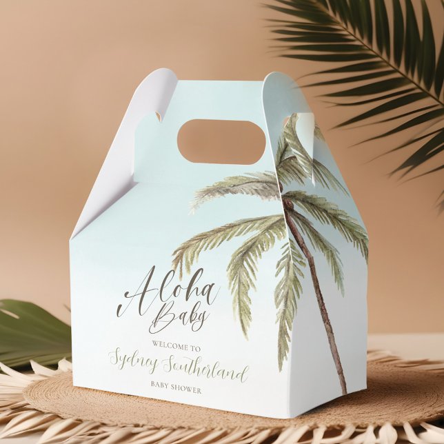Tropical Watercolor Palm Trees Baby Shower Favour Box (Tropical Watercolor Palm Trees Baby Shower Favor Box)