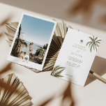 Tropical Watercolor Palm Trees Boho Wedding Photo Invitation<br><div class="desc">Invite your guests to your beautiful beach wedding with our photo boho tropical beach wedding invitation design. Design features our hand-painted watercolor palm trees with palm tree monogram. Our boho tropical wedding is perfect for a beach theme or destination wedding. The reverse side features a large photo to display your...</div>