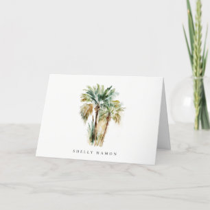 Tropical Watercolor Palm Trees Note Card