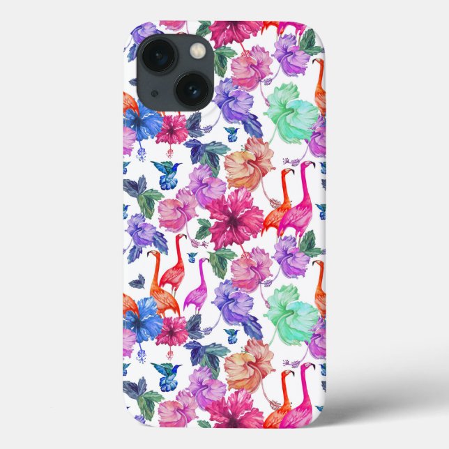 Tropical Watercolor Pattern Case-Mate iPhone Case (Back)