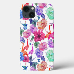Tropical Watercolor Pattern iPhone 13 Case