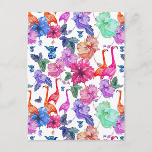Tropical Watercolor Pattern Postcard