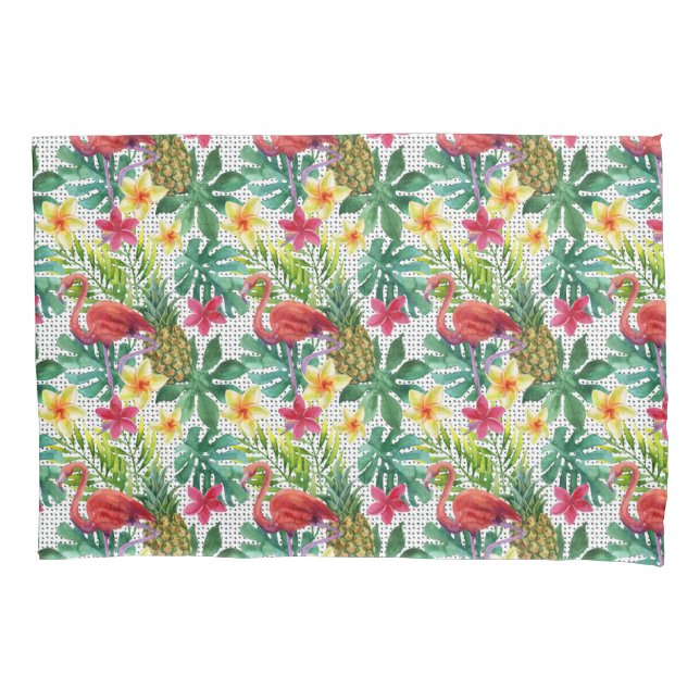 Tropical Watercolor Pillowcase (Front-Left)