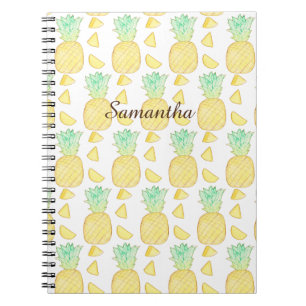Tropical Watercolor Pineapple  Notebook
