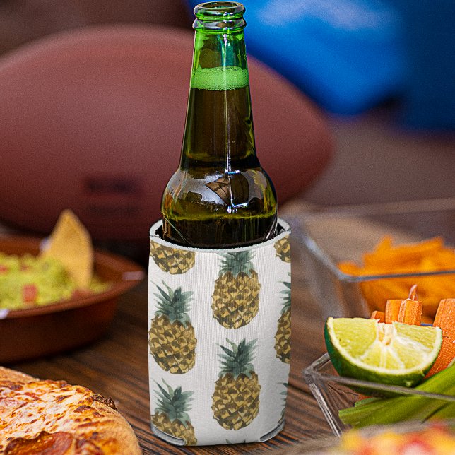 Tropical Watercolor Pineapple Seamless Pattern Can Cooler (Creator Uploaded)