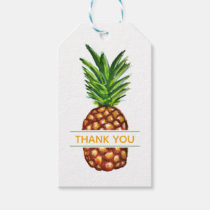 Tropical Watercolor Pineapple Thank You Gift Tags