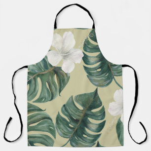 Tropical watercolor plants: seamless pattern. apron