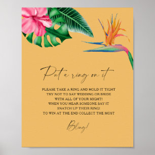 Tropical watercolor - put a ring on it game poster