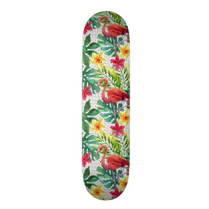 Tropical Watercolor Skateboard