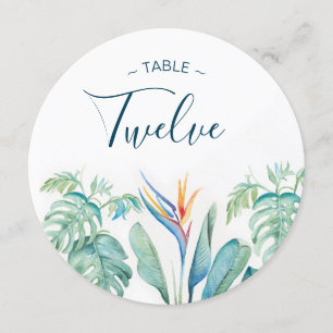 Tropical Watercolor Table Numbers