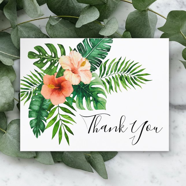 Tropical Watercolor Thank You Thank You Postcard (Creator Uploaded)