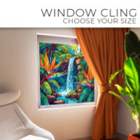 Tropical waterfall and BOP Stained glass art