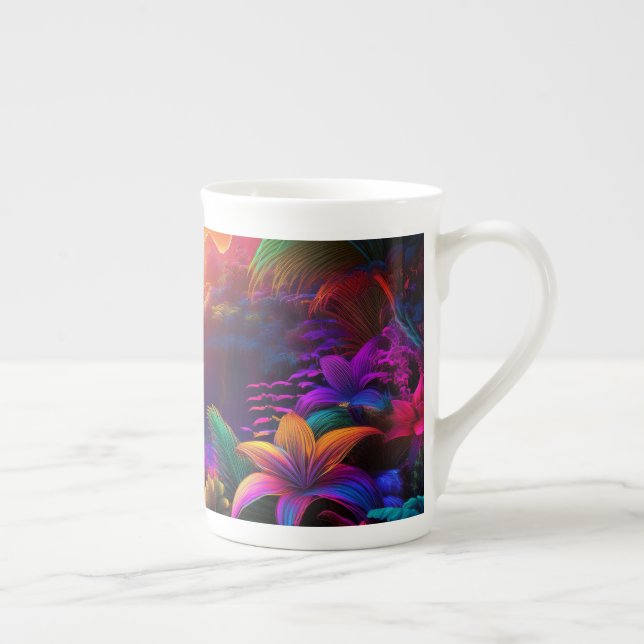 Tropical Waterfall Bone China Mug (Right)