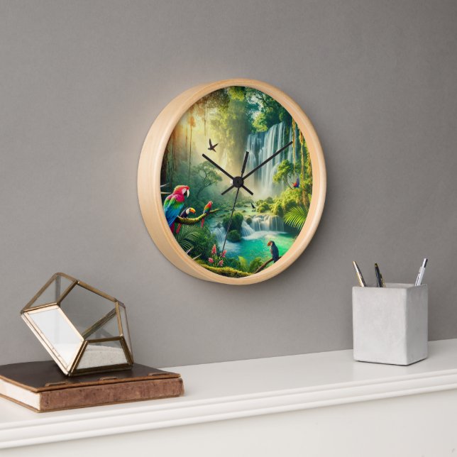 Tropical Waterfall Clock (Office)