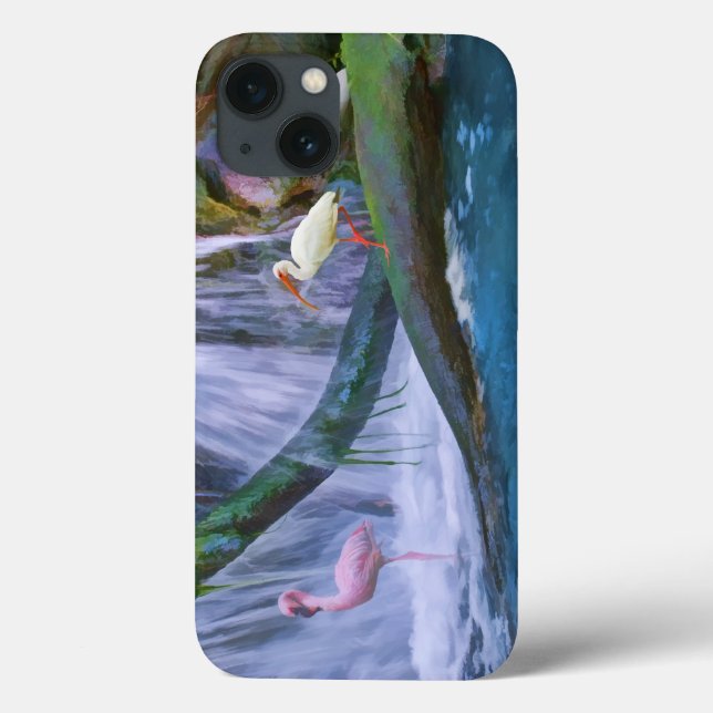 Tropical Waterfall, Flamingo, and Ibis Case-Mate iPhone Case (Back)
