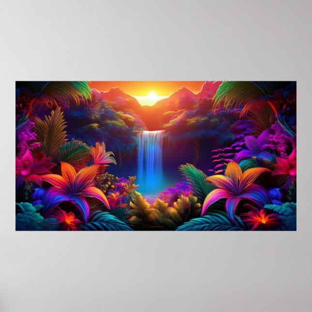 Tropical Waterfall Poster (Front)
