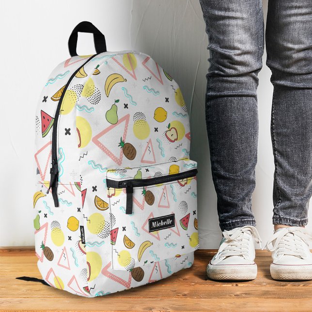 Tropical Watermelon Banana Pineapple White Stylish Printed Backpack (Tropical Watermelon Banana Pineapple White Stylish Printed Backpack
)