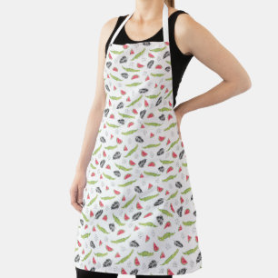 Tropical Watermelon & Crocodile Pattern Apron