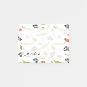 Tropical Watermelon & Crocodile Pattern Post-it Notes