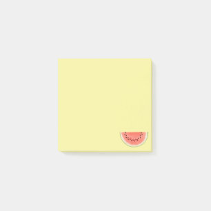Tropical Watermelon Fruit on Yellow Post-it Notes