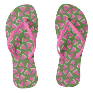 Tropical watermelon summer pattern thongs