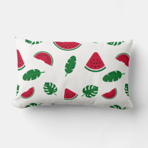 Tropical Watermelon Summer Seamless Pattern Lumbar Cushion