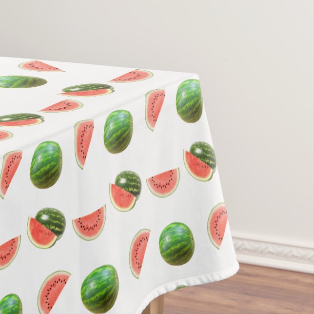 Tropical Watermelons on White Tablecloth (In Situ)