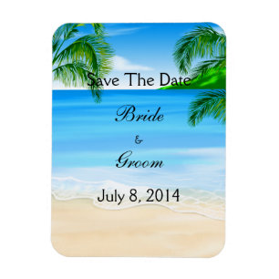 Tropical Waters Beach Wedding Save The Date Magnet