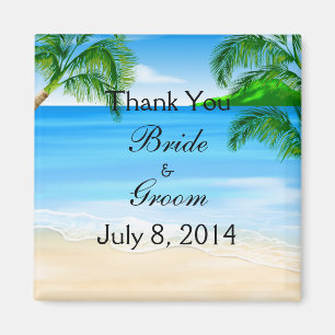 Tropical Waters Beach Wedding Thank You Magnet
