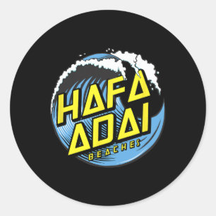 Tropical Wave Hafa Adai Beaches - 671 Gu Guam Classic Round Sticker