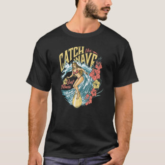 Tropical Wave Surfing Vacation For Surfers Graphic T-Shirt