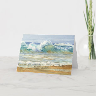 Tropical Wave Watercolor Greeting Card