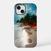 Tropical Waves Blue cloudy sky beach