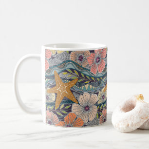 tropical waves mulberry coffee mug