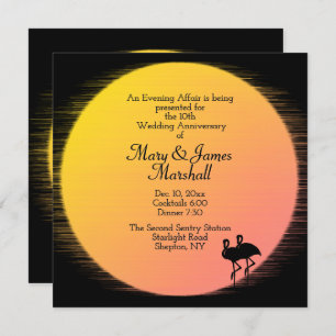 Tropical Wedding Anniversary Invitation