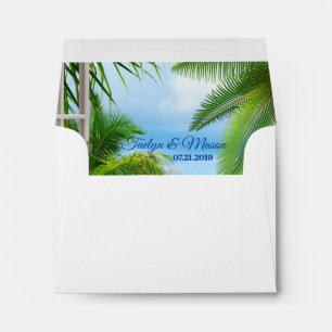 Tropical Wedding Beach Scene Note Card Envelope