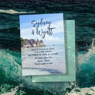 Tropical Wedding Casual Private Ceremony Invitation