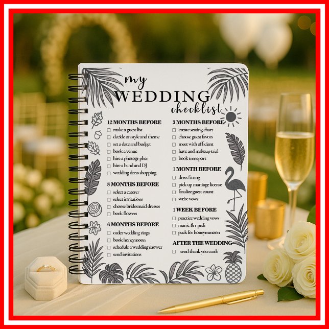 Tropical Wedding Checklist Planner Modern Elegant (Creator Uploaded)