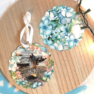 Tropical Wedding Commemorative Christmas Ornament