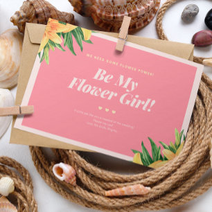 Tropical Wedding Flower Girl Card