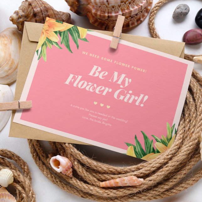 Tropical Wedding Flower Girl Card (Creator Uploaded)