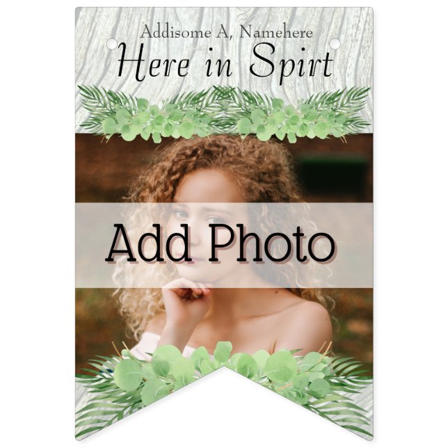 Tropical Wedding  Green Palm Leaves  Add  photos B Bunting (First Flag)