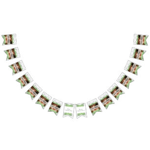 Tropical Wedding  Green Palm Leaves White Photo Bunting