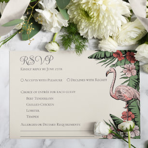 Tropical Wedding Ivory RSVP Card