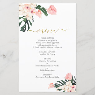 Tropical wedding Menu Card
