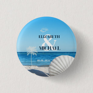 Tropical Wedding Ocean Beach 3 Cm Round Badge